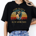 Bud And Sissy Looking For Love In All The Wrong Places Shirt, Retro 80s Country Movie Quote Tee, Vintage Romance Unisex T-Shirt, Cowboy Couple Gift