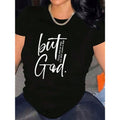 Ephesians 2:4-5 KJV “But God, Who Is Rich In Mercy” Christian T-Shirt | Women‘s Faith Tee | 100% Cotton Black Casual Top
