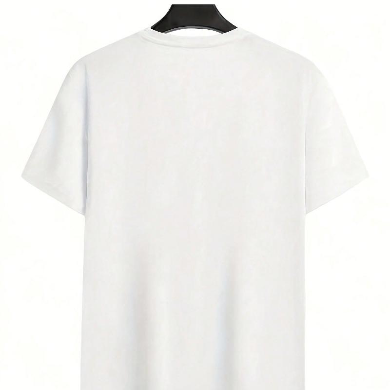 Men’s Casual Graphic Print T-Shirt,Modern Street Style,Short Sleeve Everyday Wear, All-Season Essential