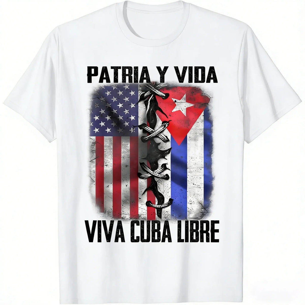 Vintage Cuban Cotton TShirt Featuring Patria Y Vida Viva Cuba Libre Slogan