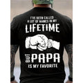 Men's Casual Short-Sleeve Tshirt - Funny PAPA Letter Print, Elastic Round Neck, Summer Loungewear Top, Father's Day Gift