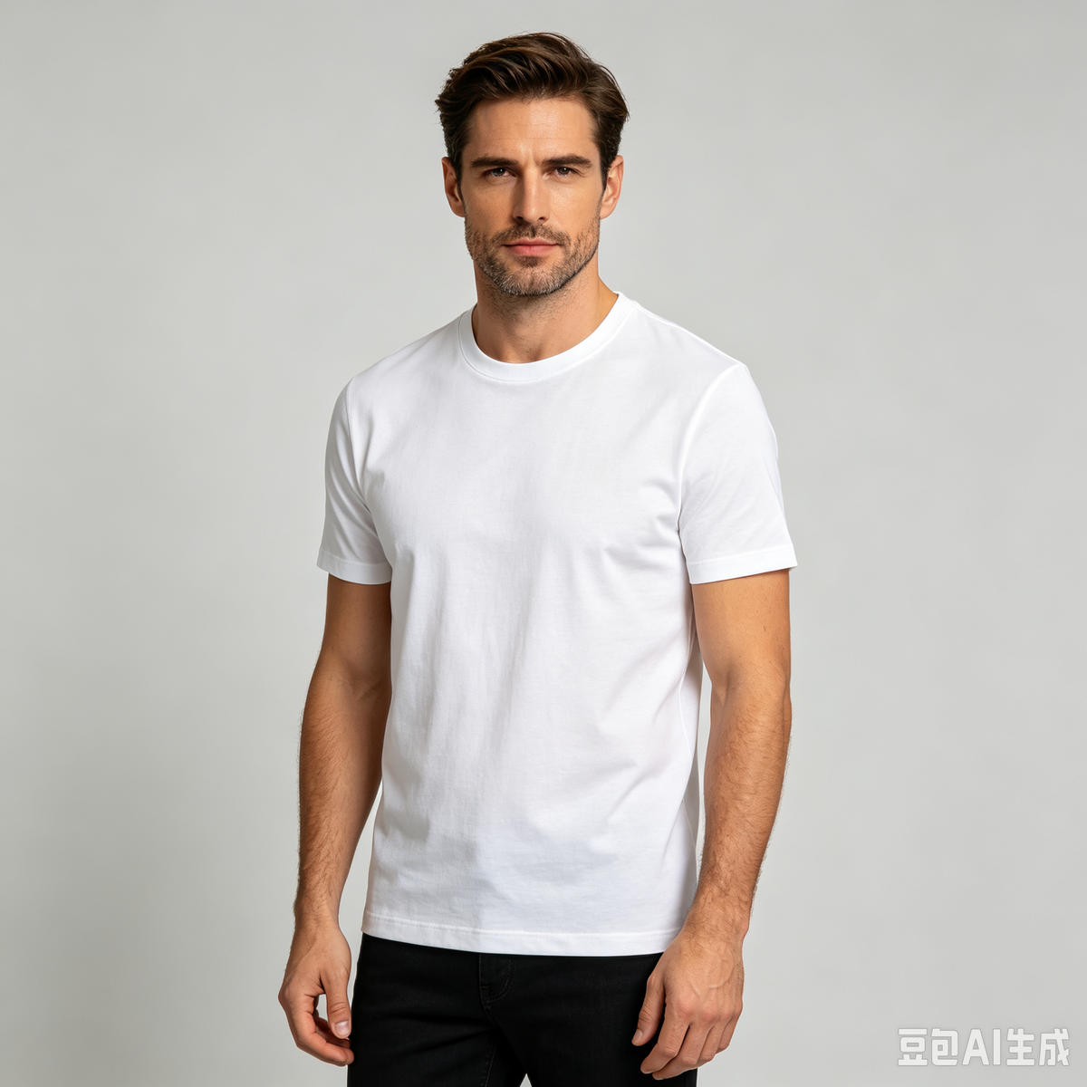 Daily Wear Basic Cotton Blend Men’s Short Sleeve Crew Neck T‑Shirt